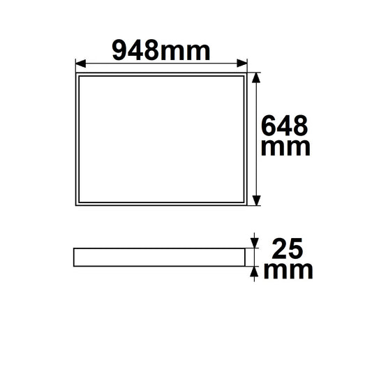 H25 | Lichtframe | binnenmaat 592x892mm | dynamic white | 62W | CRI92