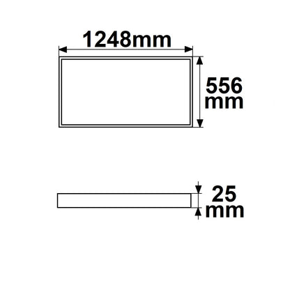 H25 | Lichtframe | binnenmaat 500x1192mm | dynamic white | 70W | CRI92