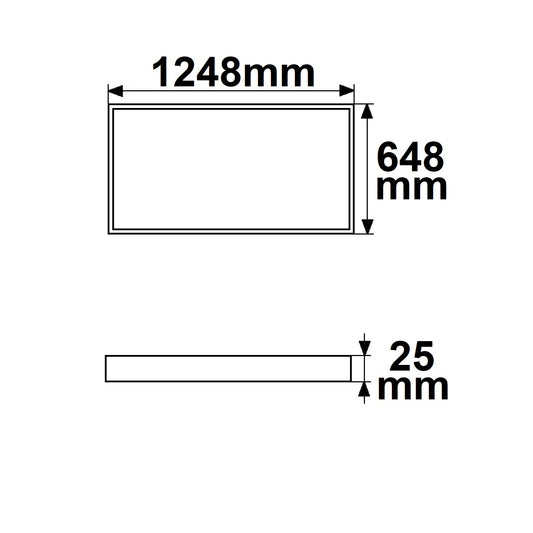 H25 | Lichtframe | binnenmaat 592x1192mm | dynamic white | 74W | CRI92