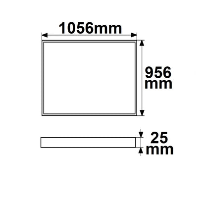 H25 | Lichtframe | binnenmaat 900x1000mm | dynamic white | 78W | CRI92