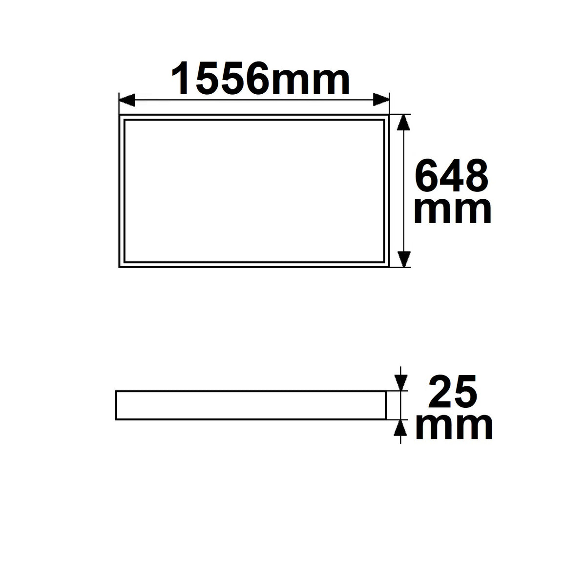 H25 | Lichtframe | binnenmaat 592x1500mm | dynamic white | 86W | CRI92