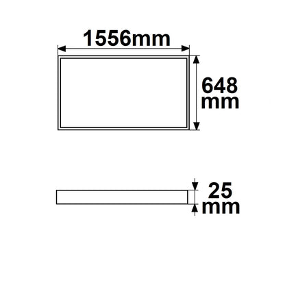 H25 | Lichtframe | binnenmaat 592x1500mm | dynamic white | 86W | CRI92