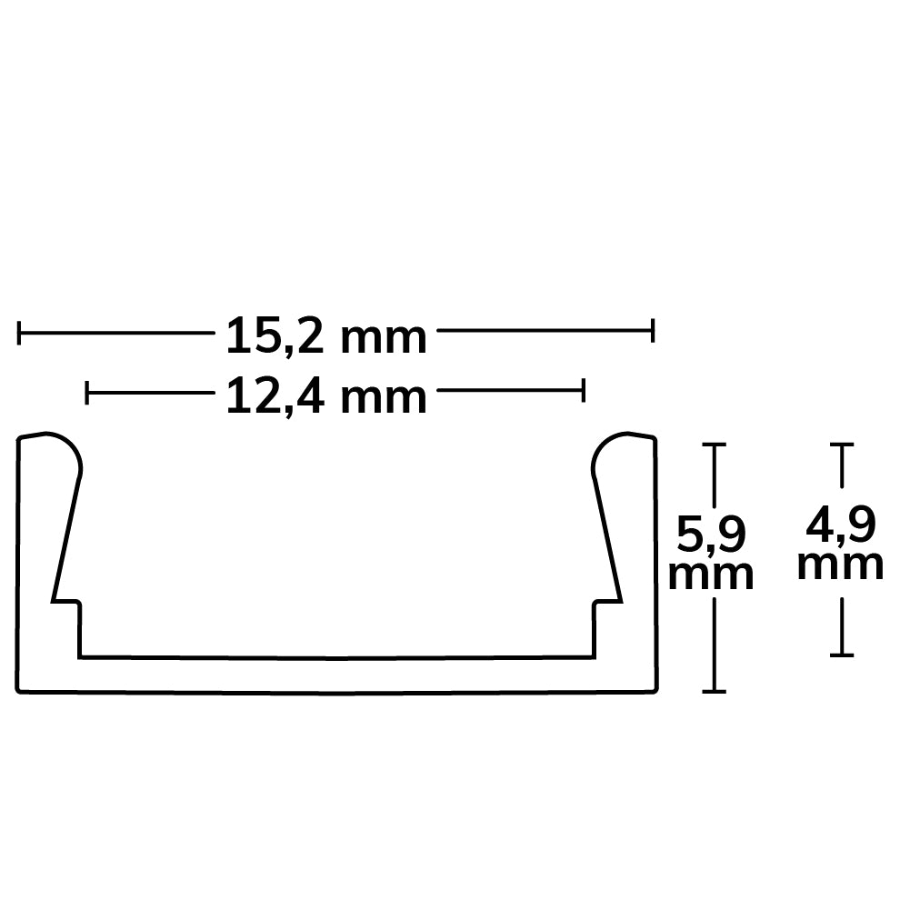 MINI-AB V2 | Aluminium profiel | montageprofiel | geanodiseerd | 200cm