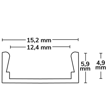 MINI-AB V2 | Aluminium profiel | opbouw | wit RAL 9010 | 200cm