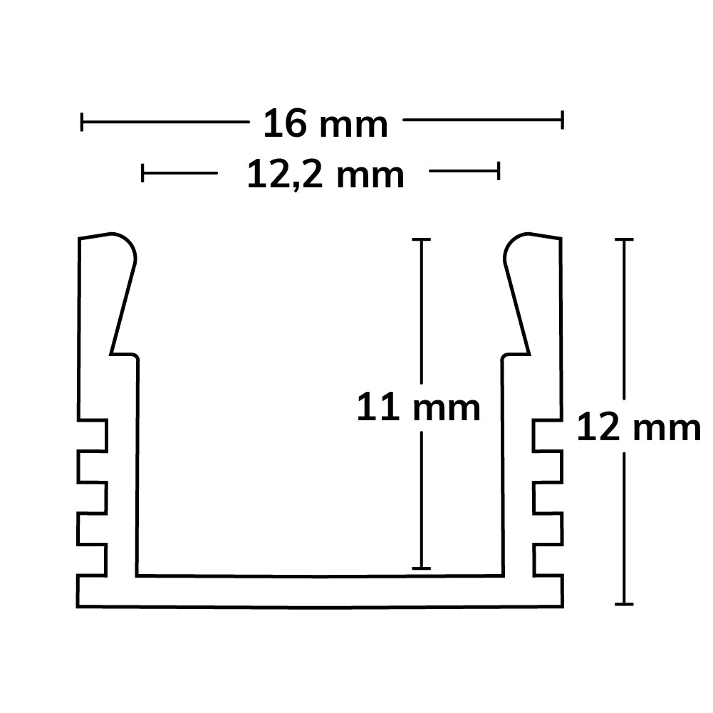 MAXI-AB V2 | Aluminium profiel | opbouw | geanodiseerd | 200cm