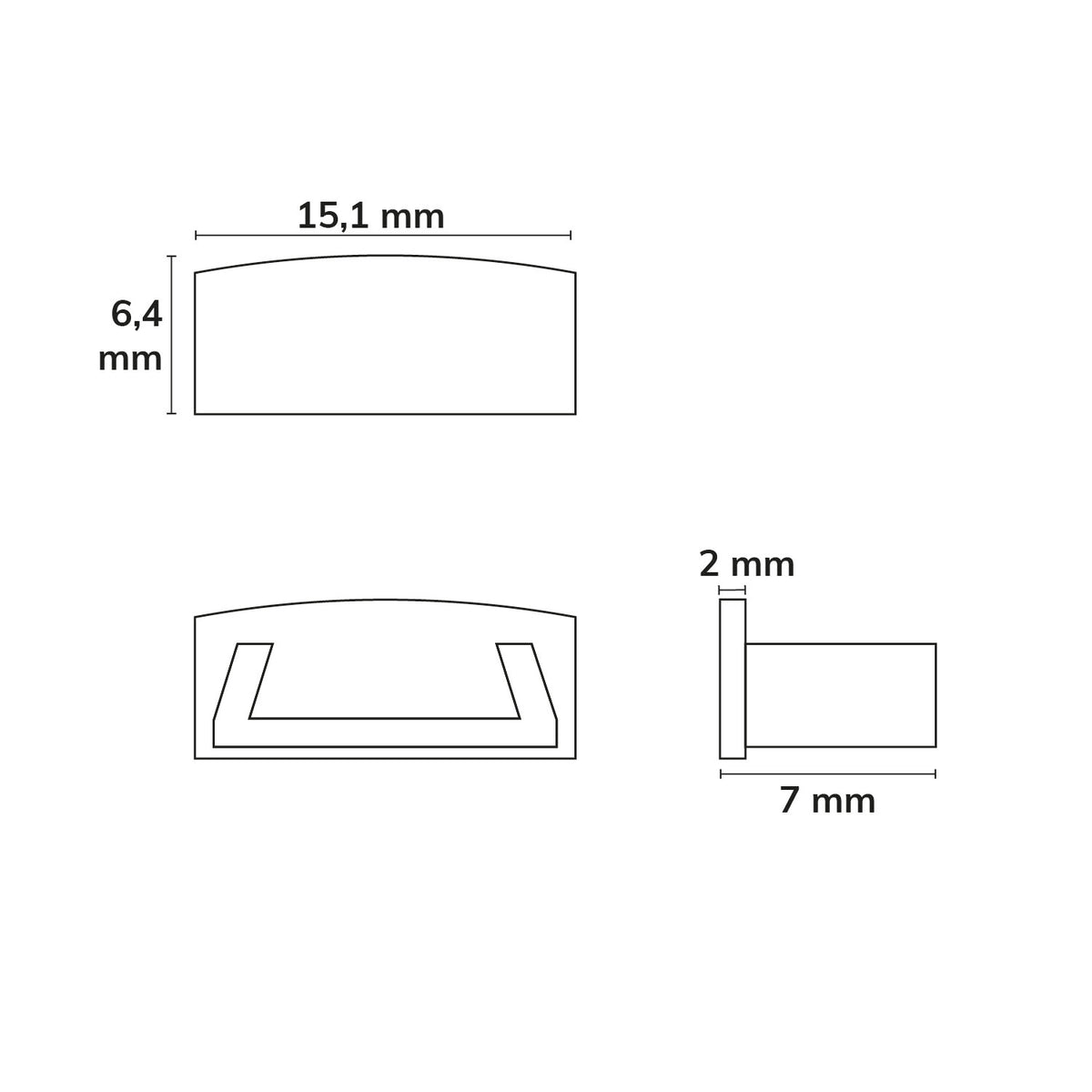 EC223 | Profielaccessoire | eindkap wit voor MINI-AB V2 | 1 stuk