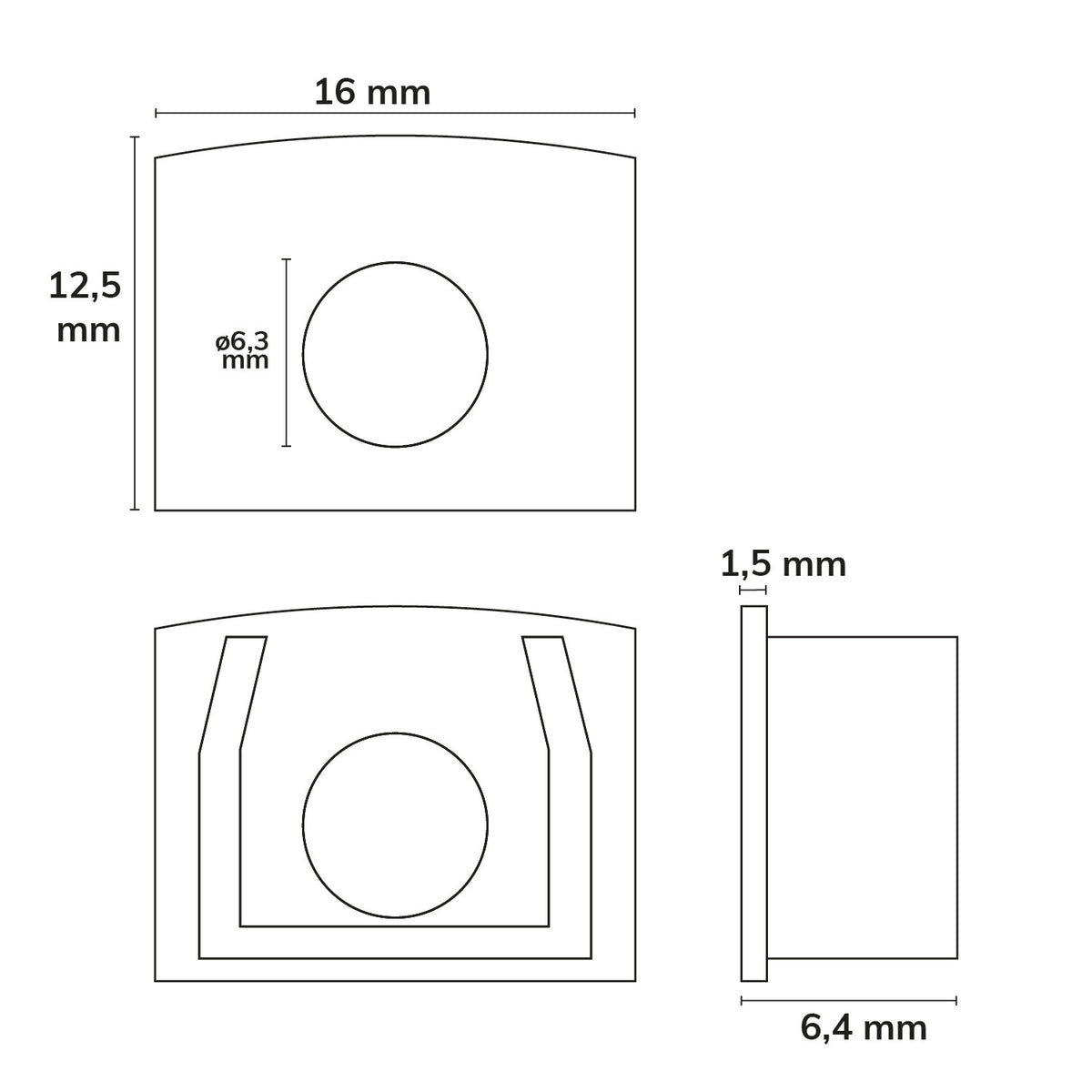EC226 | Profielaccessoire | eindkap grijs voor MAXI-AB V2 | met kabeldoorvoer | 1 stuk