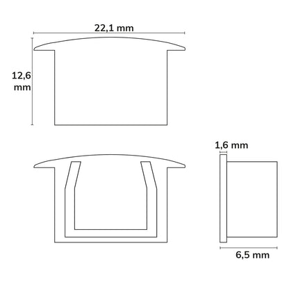 EC227 | Profielaccessoire | eindkap grijs voor MAXI-EB V2 | recht | 1 stuk