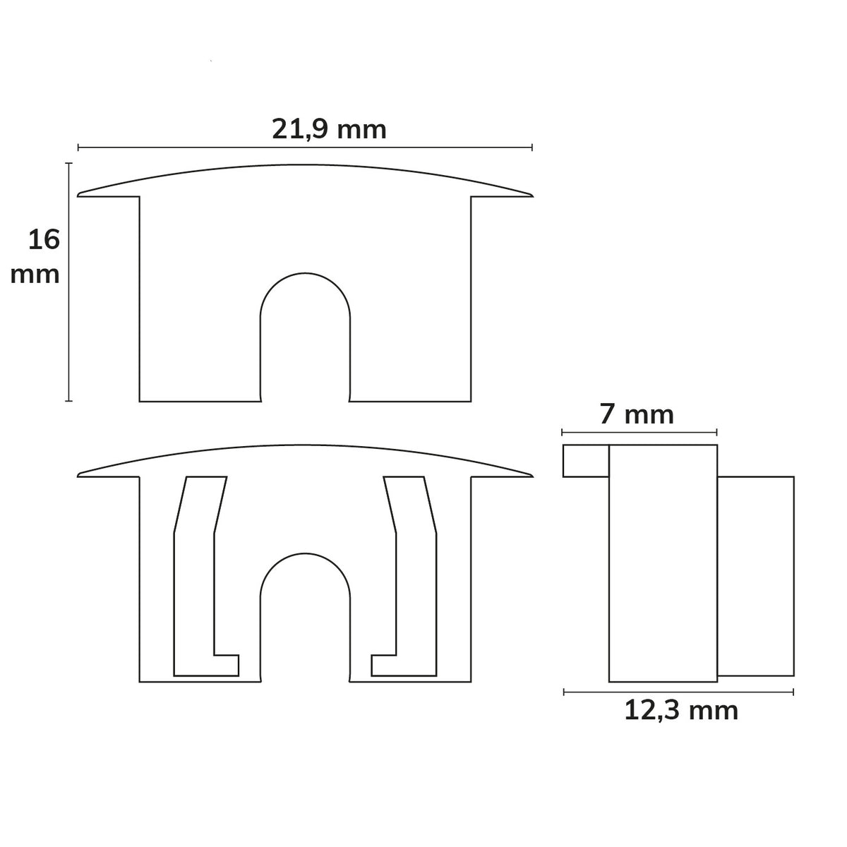 EC232 | Profielaccessoire | eindkap grijs voor MAXI-EB V2 | met kabeldoorvoer | rond