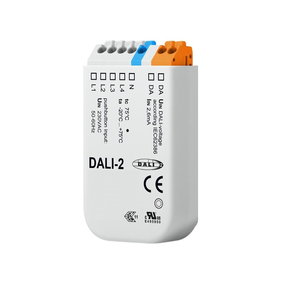 Controller | DALI master | 4 adressen / 4 groepen | 4 drukknoppen | DALI busvoeding