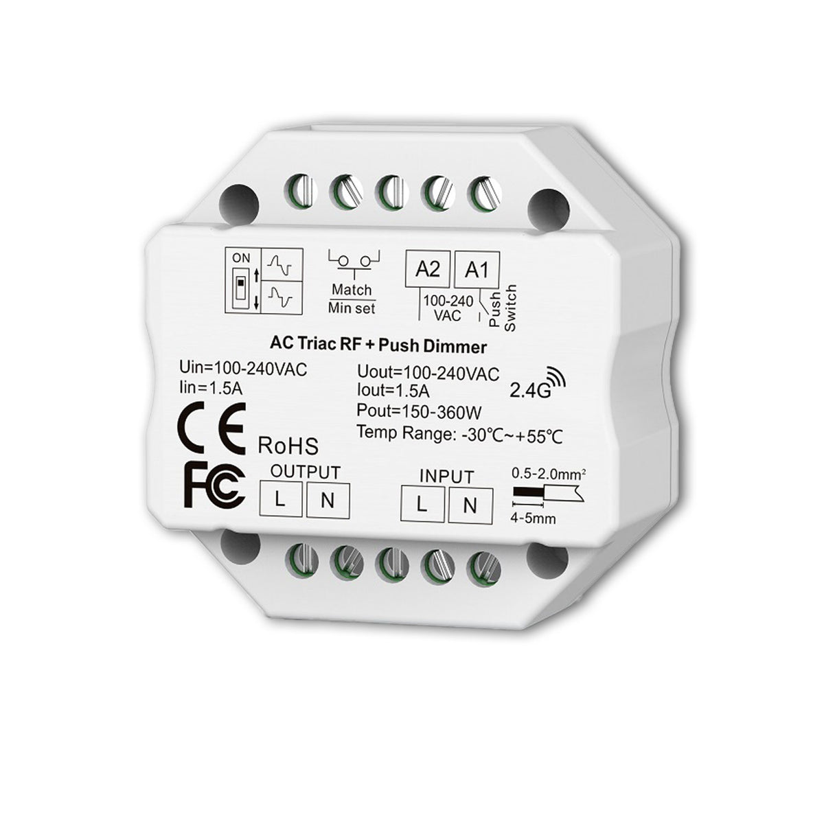 Sys-Pro + ZigBee 3.0 | Dimmer | drukknop/draadloos | 230V | 360VA | fase-aan/-afsnijding
