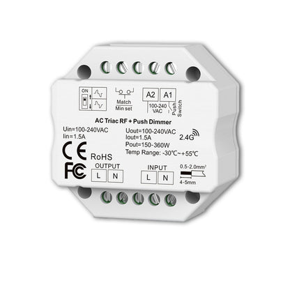 Sys-Pro + ZigBee 3.0 | Dimmer | drukknop/draadloos | 230V | 360VA | fase-aan/-afsnijding