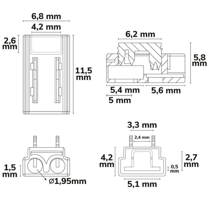 K2-25 | Connector | kabelverbinder | 2-polig | LED-strip 5mm | IP20 | max. 4A