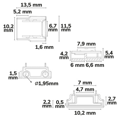 K2-210 | Connector | kabelverbinder | 2-polig | LED-strip 10mm | IP20 | max. 5A