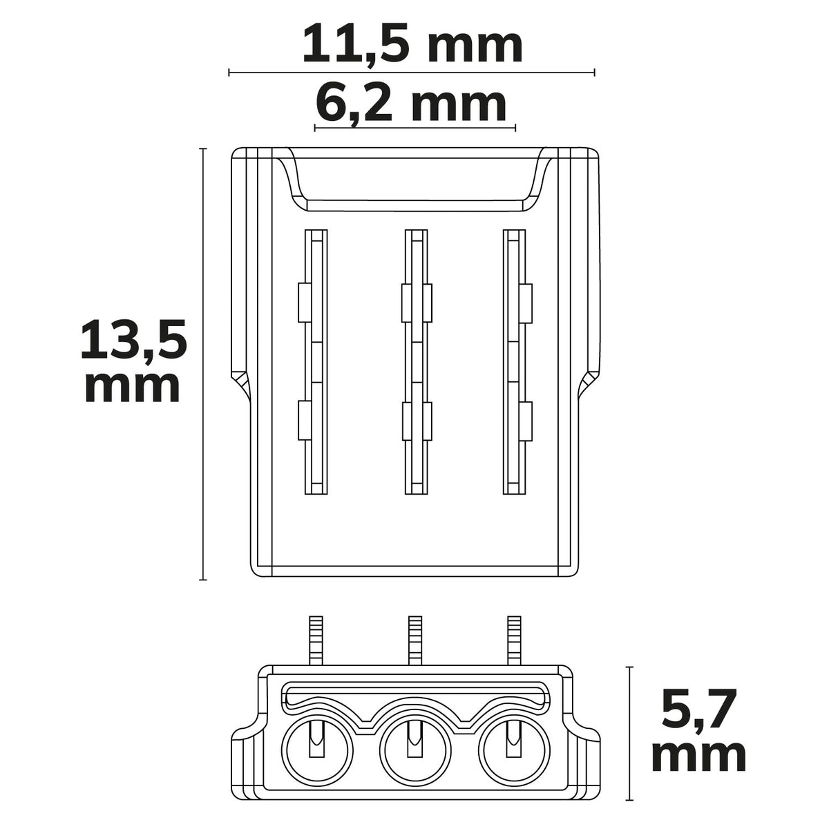 K2-310-V1 | Connector | contactkabelverbinder | 3-polig | 10mm | IP20