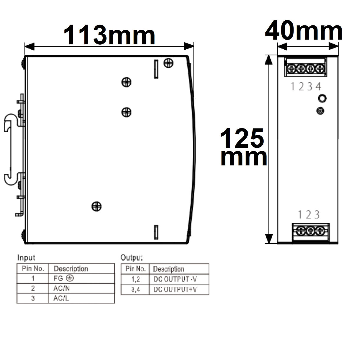LED driver | DIN-rail | 48V | 48-55V instelbaar | 0-150W