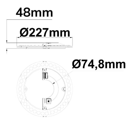 Ombouwprint | 227mm | magneethouder | ColorSwitch 3000K/4000K/6000K | 150 lm/W | 15W | dimbaar