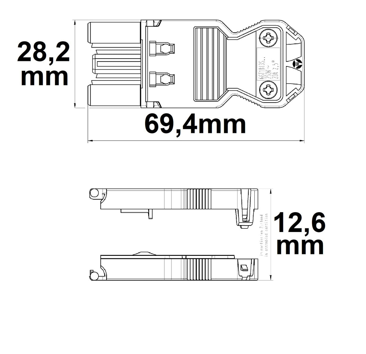 Wieland GST18I3S B1 ZR1 | Connector | stekker | 3-polig | 20A | 250V | IP20