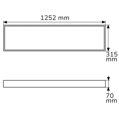 Opbouwframe | wit RAL9016 | hoogte 7cm | voor LED paneel 308x1245