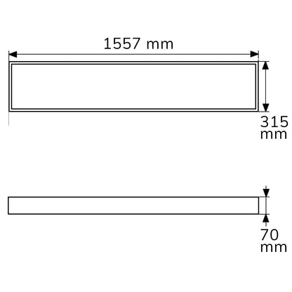 Opbouwframe | wit RAL9016 | hoogte 7cm | voor LED paneel 308x1550