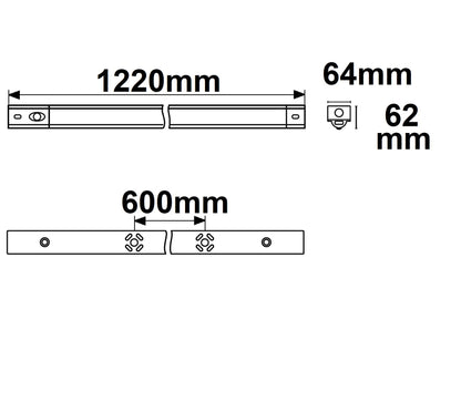 Lineaire armatuur | 120cm | met PIR-sensor | 22-37W | 150lm/W | 3000/4000/6000K