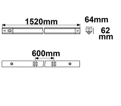 Lineaire armatuur | LED balk | 150cm | IP42 | 22-37W instelbaar | CCT 3000/4000/6000K