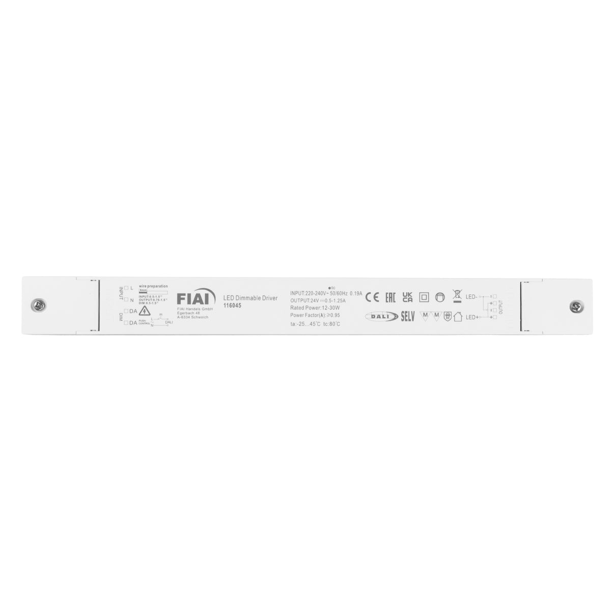 LED driver | 24V | 0-30W | Push/DALI dimbaar | ultravlak