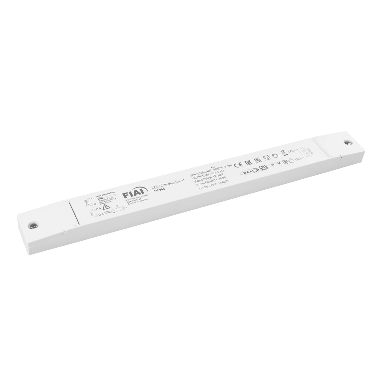 LED driver | 24V | 0-30W | Push/DALI dimbaar | ultravlak
