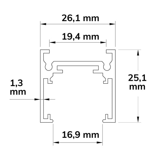 Track48 | Rail | opbouw flat | 4-polig