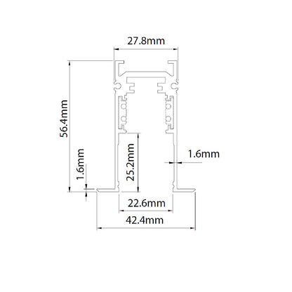 Track48 | Rail | inbouw | 4-polig | 48V | 200cm