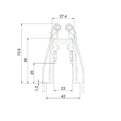 Track48 | Railaccessoire | Montageveer inbouwrail | 4 stuks
