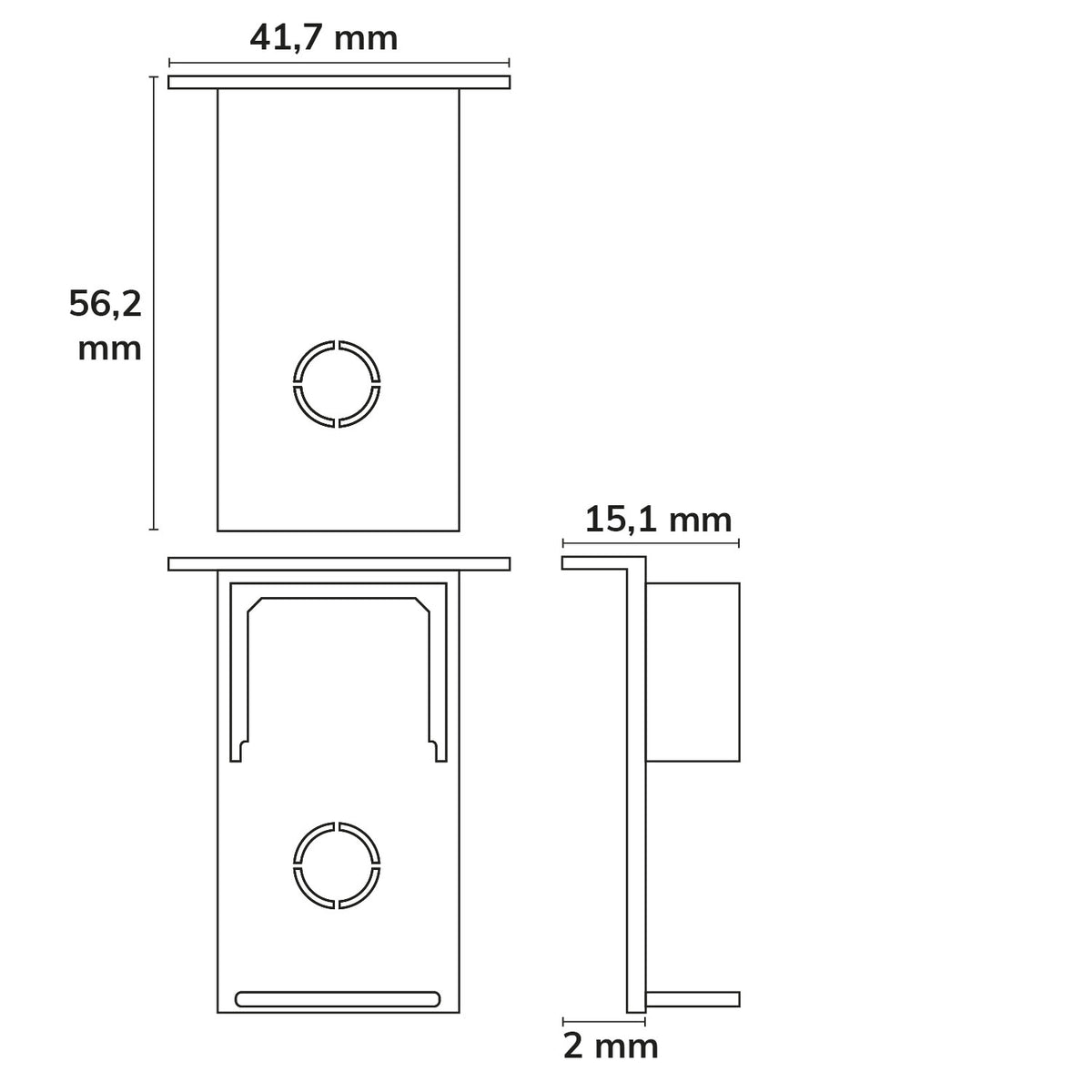 Track48 | Railaccessoire | eindkap | inbouwrail | wit | 2 stuks
