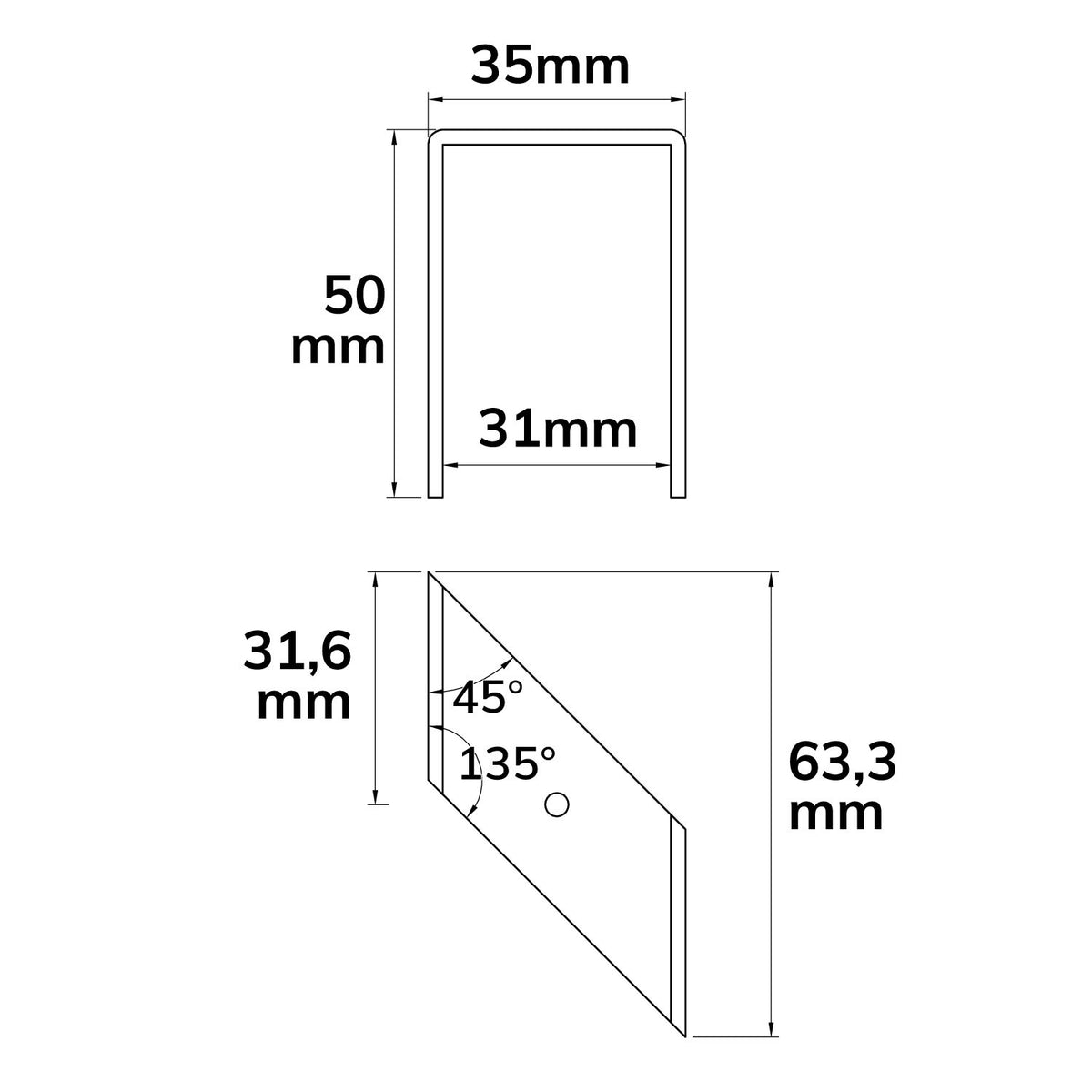 Track48 | Railaccessoire | Montageklem inbouwrail | 2 stuks