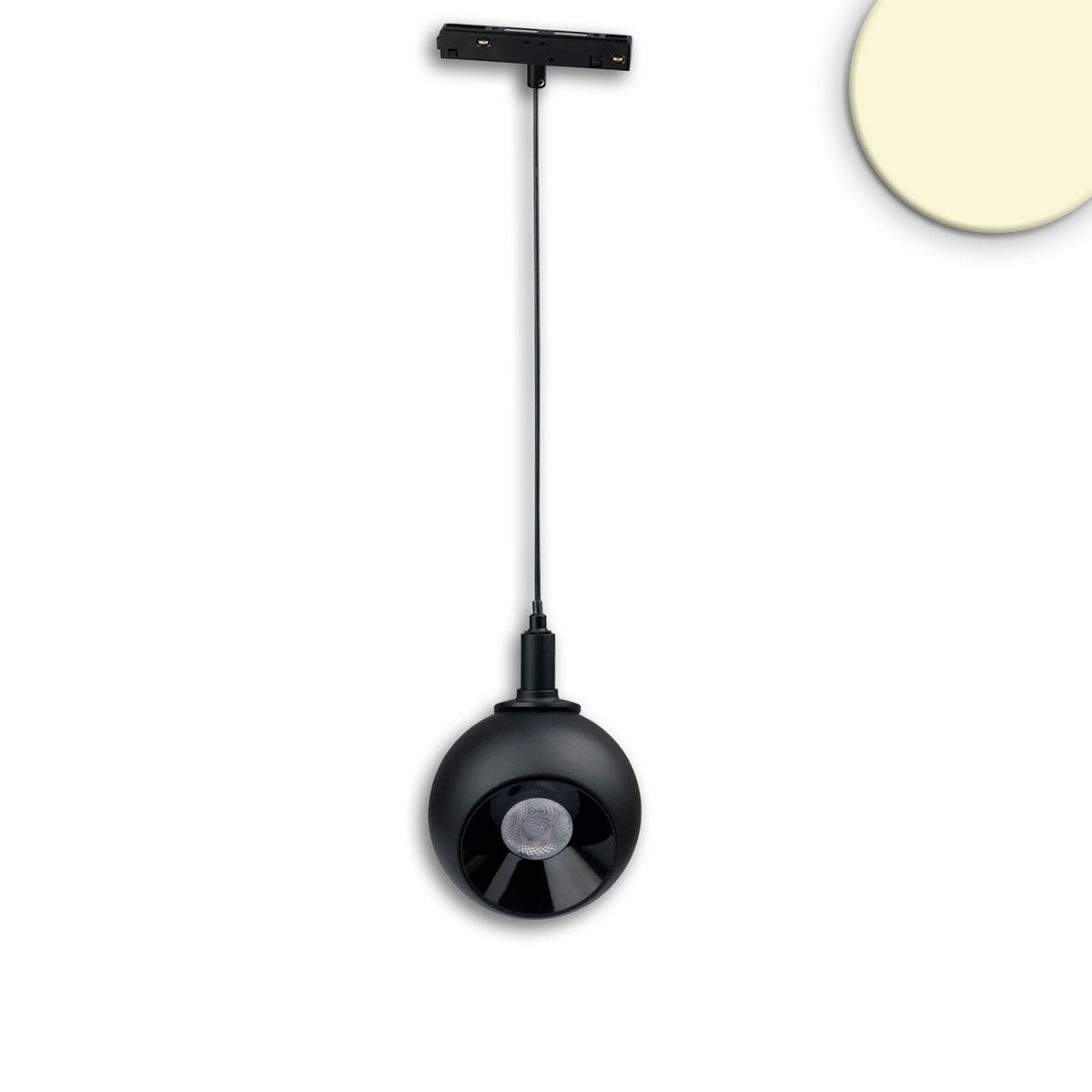 Track48 ball focus | Hanglamp | CRI90 | DALI dimbaar | 12W | 3000K | zwart | 60° | 48V