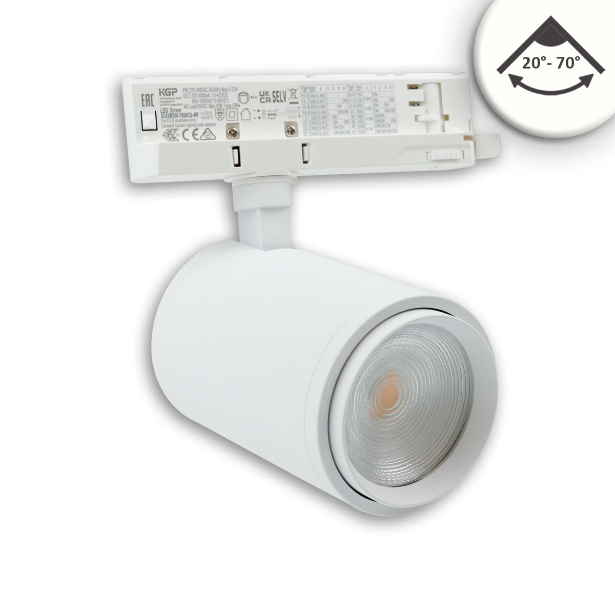 Railspot | 3-fase | focusbaar 20°-70° | 42W | CRI92 | dimbaar