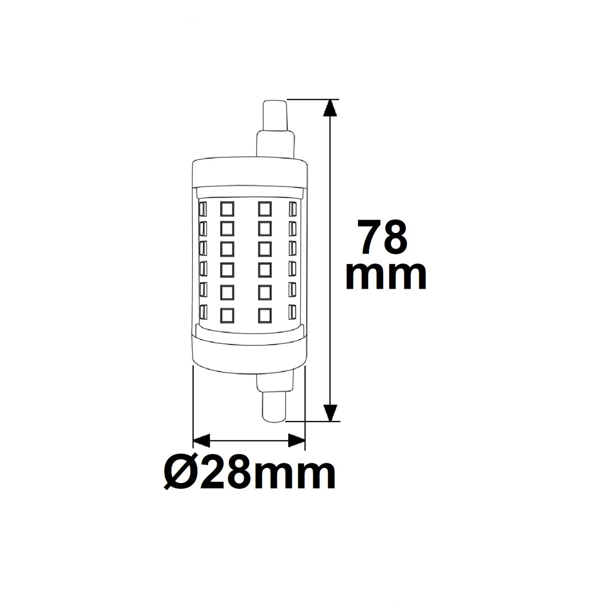 R7s | LED-lamp | 78mm | dimbaar | 8W