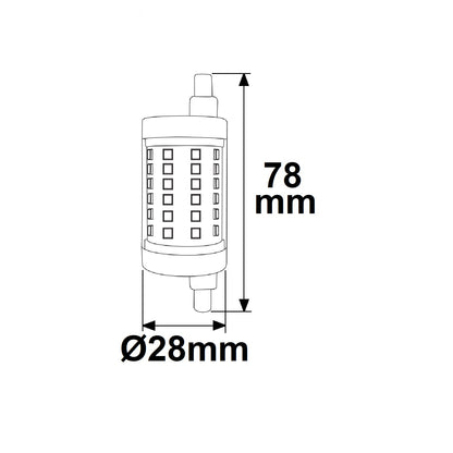 R7s | LED-lamp | 78mm | dimbaar | 8W