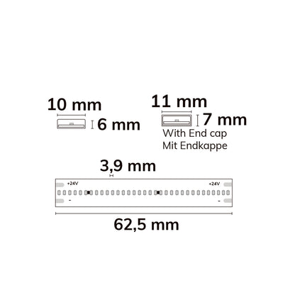 HT927/965 COB CCT | LED-strip | 5m | 2700-6500K | 8W/m | 24V | IP68 | tot 100°C