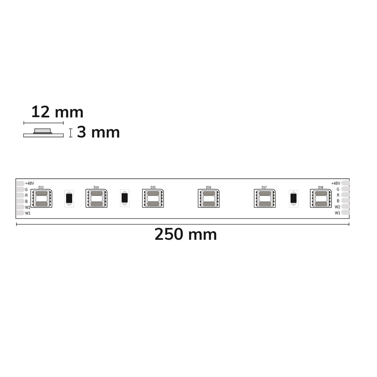 SIL RGB+WW+KW CCT | LED-strip | 10m | 20W/m | 48V | IP20 | 5in1