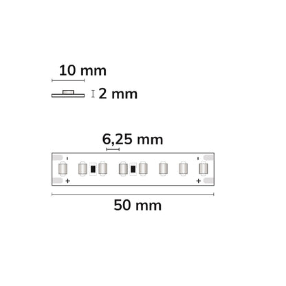 HEQ927 High Bright | LED-strip | 10m | 2700K | 17W/m | 48V | IP20