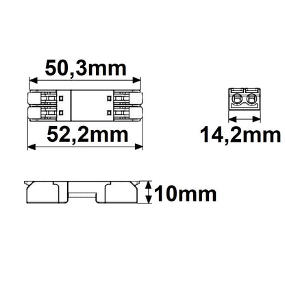 Connector | Doorvoerstekker 2-polig | 0,5-2,5mm² | 250V/10A | flexibele geleiders