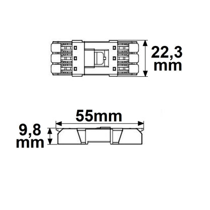 Connector | Doorvoerstekker 3-polig | 0,5-2,5mm² | 250V/10A