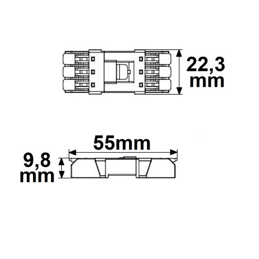 Connector | Doorvoerstekker 3-polig | 0,5-2,5mm² | 250V/10A