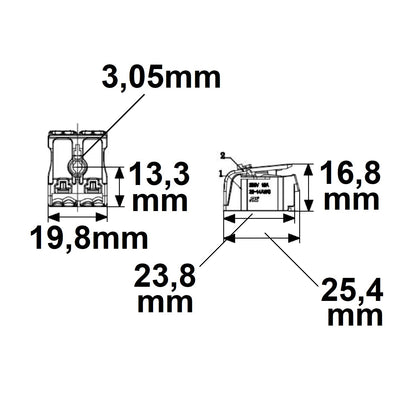 Connector | verbindingsklem 2x2-polig | max. 450V/16A