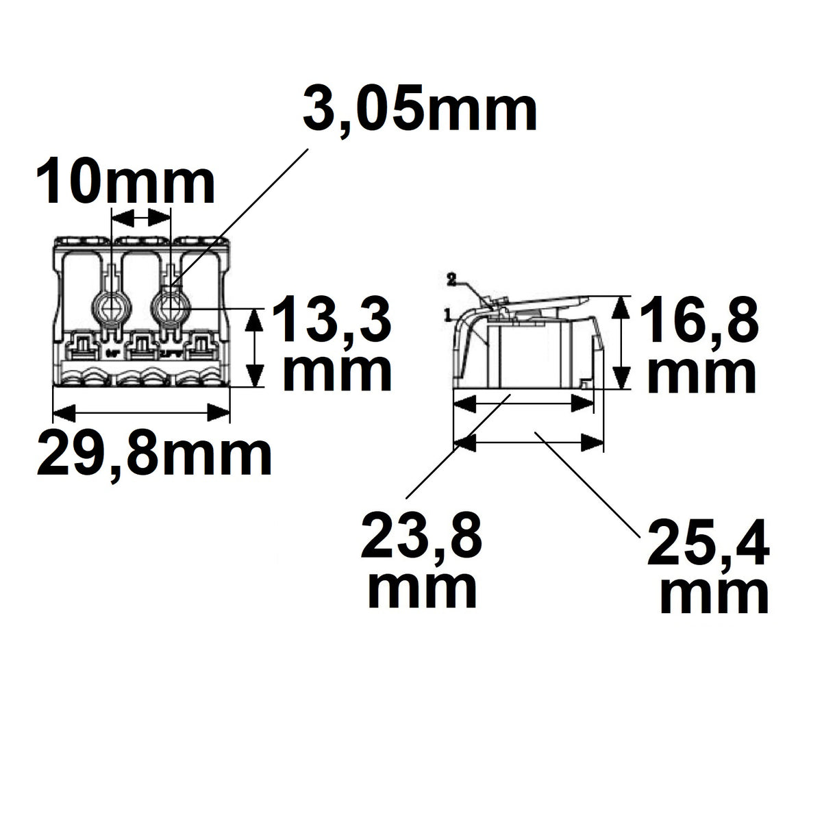 Connector | verbindingsklem 2x3-polig | max. 450V/16A