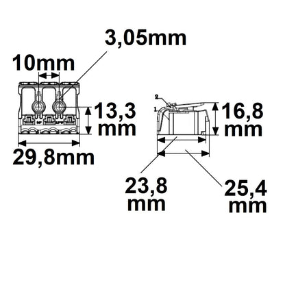 Connector | verbindingsklem 2x3-polig | max. 450V/16A