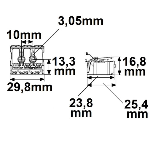 Connector | verbindingsklem 2x3-polig | max. 450V/16A