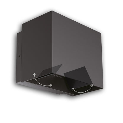 UP&DOWN | Buitenwandlamp | 2x5W | 15-120° | IP65 | warm wit | zwart
