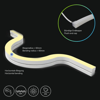 NeonPRO927 Custom | LED-strip | neon B08H12 | 2700K | 12W/m | 140 LED/m | 24V | IP67