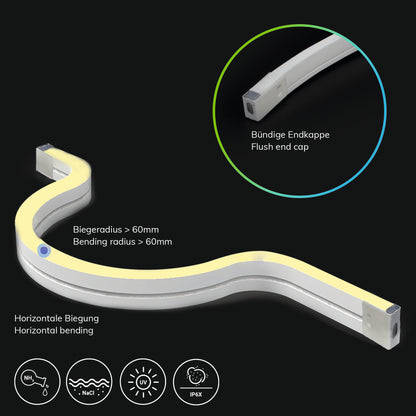NeonPRO921 Custom | LED-strip | neon B04H08 | 2100K | 10W/m | 180 LED/m | 24V | IP67